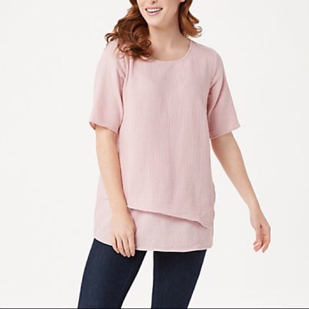Joan Rivers Crinkle Texture Hem Detail Top